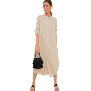 New Tuckernuck Pomander Place Women Small Tan Hemp Flax Lydell Maxi Dress 353217